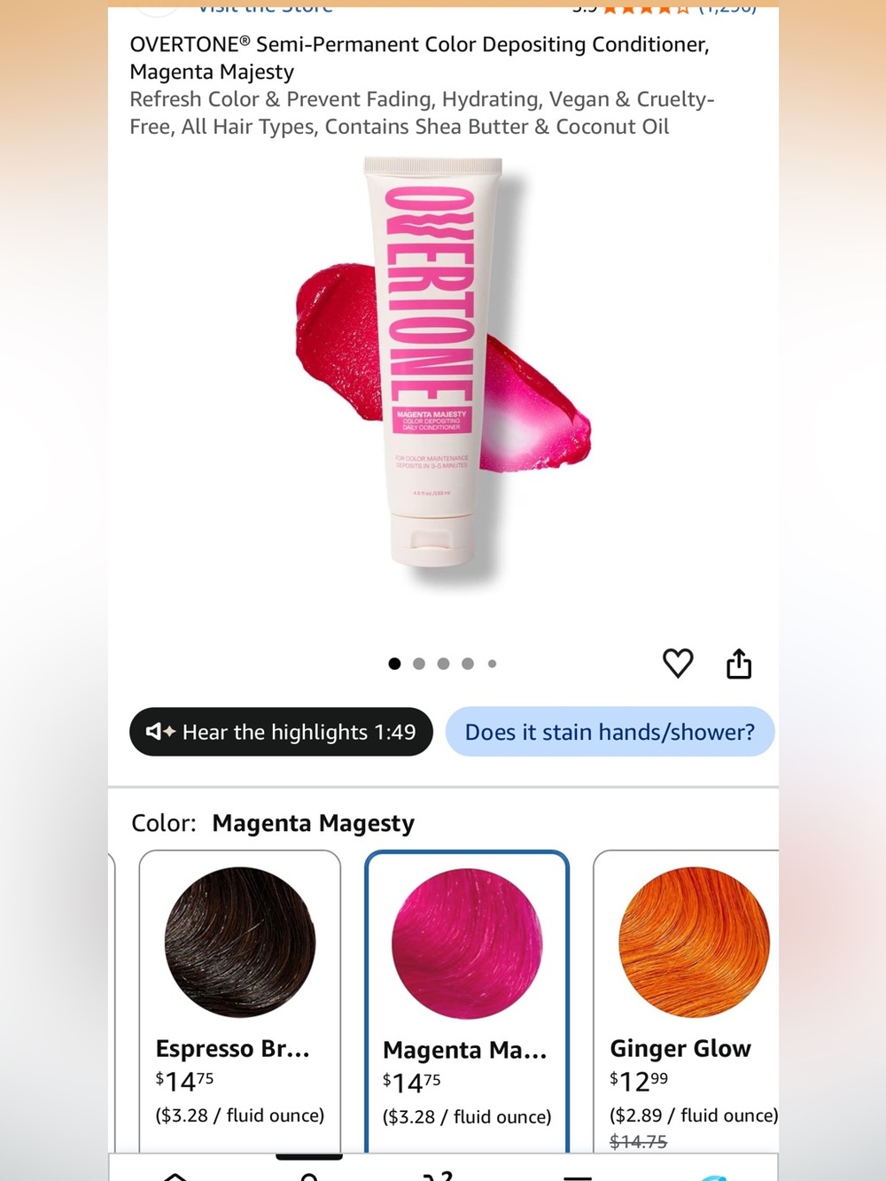 OVERTONE Magenta Majesty Daily Conditioner